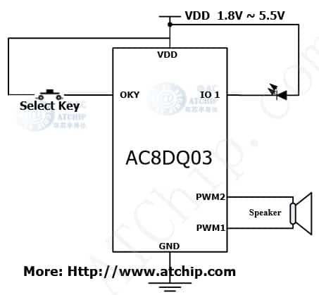 音樂IC情歌3首應用電路圖
